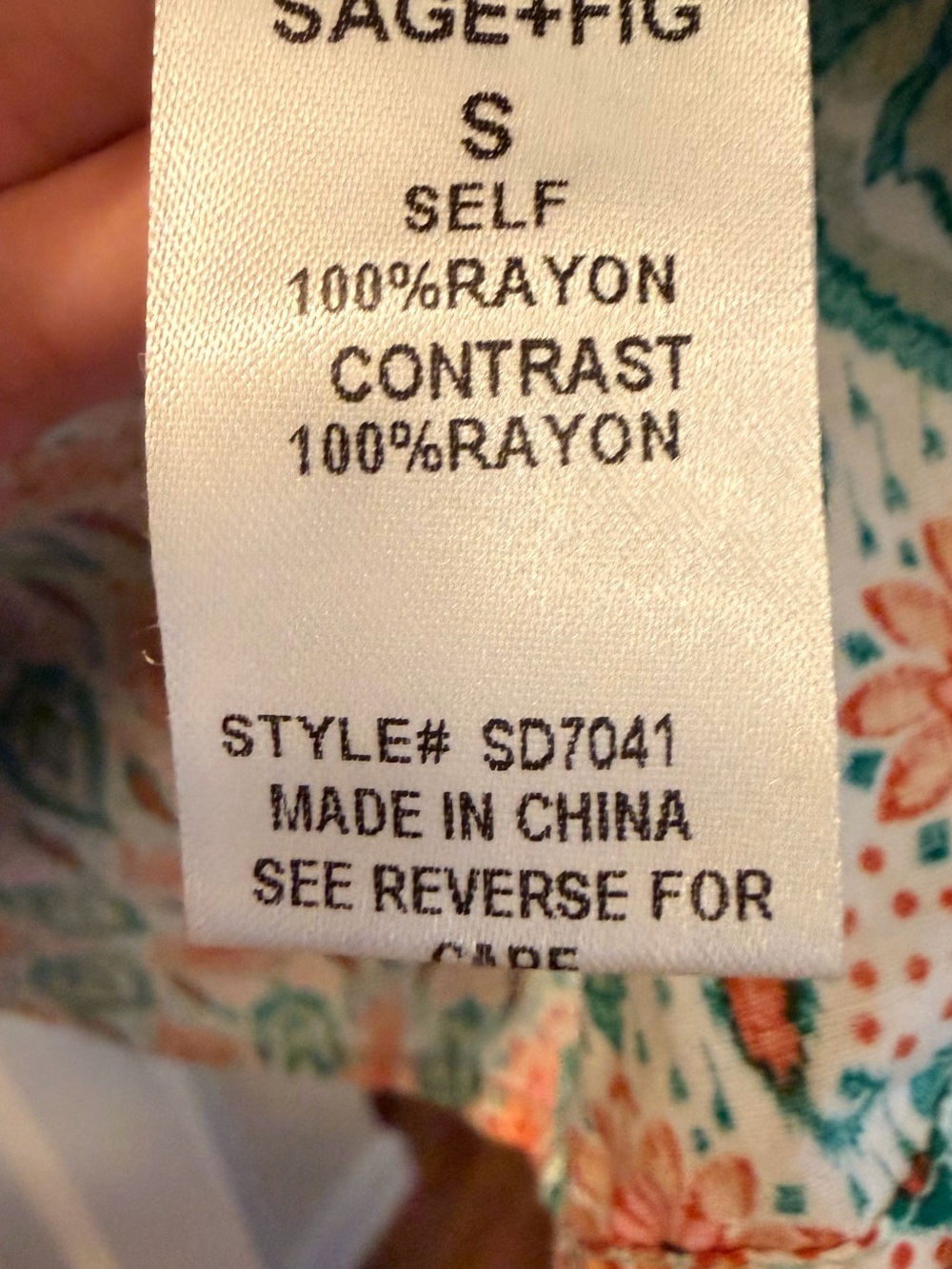 Floral Paisley V-Neck Dress in Teal and Pink - Picture 6 of 7